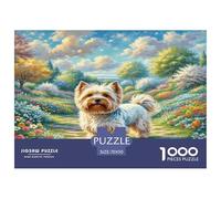 Puzzle Adulte American Staffordshire Terrier Chien Courant dans Une Prairie colorée Jeu éducatif et détendu pour Adultes et Adolescents Décoration intérieure 70x50 cm/1000pcs