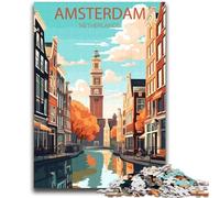 Puzzle Adulte Amsterdam Pays-Bas 2000 pièces, Cadeau d'anniversaire pour Un Moment de détente, décoration Murale pour 14 Ans et Plus (2000 pièces, 70x100cm)