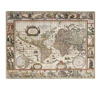 Puzzle adulte : ancienne carte du monde de 1650 2000 pieces - collection planisphère - géographique - pays