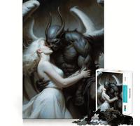 Puzzle Adulte Ange et Démon enlacés 1000 pièces,Jeu de Stimulation Cognitive,Assemblage précis sans espaces,activité apaisante pour la détente mentale (50x75cm)