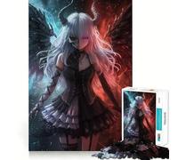 Puzzle Adulte Ange et Démon Fille 1000 pièces,Jeu d'entraînement cognitif,emboîtement précis,sans espaces,activité de détente mentale apaisante (50x75cm)