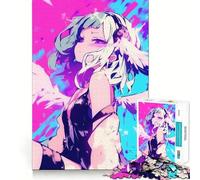 Puzzle Adulte Angel Girl en néon 1000 pièces,Jeu cognitif,Assemblage précis sans espaces,activité apaisante pour la Pause mentale (38x26cm)