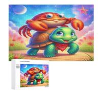 Puzzle Adulte Animal Tortue 1000 Pièces pour Enfants À Partir De 12 Ans Puzzles en Bois Casse-tête （75×50cm）