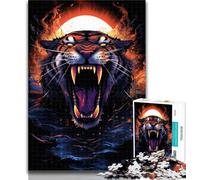 Puzzle Adulte Anime Art Tigre 1000 pièces pour Adultes et Adolescents, Staycation Kill Time, améliore l'amour Entre Couples 50x75cm
