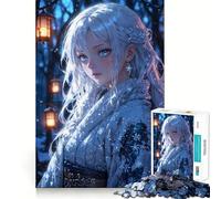 Puzzle Adulte Anime Girl in Winter,1000 pièces,Jeu de réflexion,Cadeau,découpe de Haute précision,activité relaxante à Faire en Groupe à l'intérieur (50x75cm)