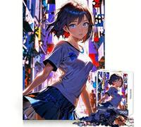 Puzzle Adulte Anime Girl Urban Twilight 1000 pièces Découpe précise Cadeau Unique Améliore la mémoire Plaisir léger Cadeau léger (38x52cm)