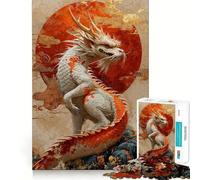 Puzzle Adulte Année du Dragon Zodiaque 1000 pièces Jeu de mémoire Amusant Assemblage Stable,pièces Qui ne bougent Pas Format Compact Idéal pour des Moments de Jeu en Famille (38x52cm)