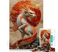 Puzzle Adulte Année du Dragon Zodiaque 1000 pièces Jeu de mémoire Amusant Assemblage Stable,pièces Qui ne bougent Pas Format Compact Idéal pour des Moments de Jeu en Famille (50x75cm)