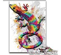 Puzzle Adulte Aquarelle Gecko 1000 pièces, à partir de 14 Ans, décoration Murale, Cadeaux Uniques pour Anniversaire et Noël 26x38cm