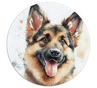 Puzzle Adulte Aquarelle Husky 1000 pièces. Puzzle Rond de 1000 pièces, Jeu interactif Familial, Cadeau Artisanal avec Illustrations colorées (Taille 67,5 x 67,5 cm).