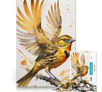 Puzzle adulte aquarelle Oiseau jaune 1000 pièces Détente et logique Jeu de mémoire amusant Assemblage stable,pièces qui ne bougent pas,format compact Idéal pour des moments de jeu en famille (38x26cm)
