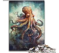 Puzzle Adulte Aquarelle Pieuvre 1000 pièces, Jeu éducatif, défi, Cadeau d'anniversaire, décoration Murale (50x75cm)