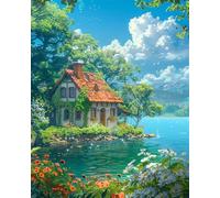 Puzzle Adulte Arbre de Maison Riverside, DIY Jigsaw Puzzle 1200 pièces Adultes 75x50cm, Divertissement Créatif, Détente & Relaxation Puzzles de Qualité Supérieure Cadeau