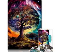 Puzzle Adulte Arbre de Vie Cosmique 1000 pièces pour Adolescents Anti-Stress défi Difficile renforce l'amour Entre Couples (50x75cm)