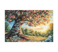 Puzzle Adulte Arbre des Quatre Saisons Floraison Forêt Nature Sauvage Rural 1000 Pièces De Qualité Amusant Créatif Et Engageant Parfait pour Passe Temps Et Hobbies （75x50cm）