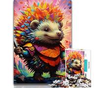 Puzzle Adulte Art Hedgehog 1000 pièces, Anti-Stress, défi Difficile, à Offrir en Cadeau à Toute la Famille (50x75cm)