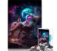 Puzzle Adulte Astronaute Assis sur la Lune 1000 pièces, Jouet éducatif intellectuel et décompressant, idéal pour la décoration de Bureau 38x26cm