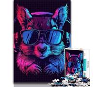 Puzzle Adulte Astronaute écureuil 1000 pièces pour Adultes et Adolescents, pour Passer Le Temps à la Maison et améliorer l'amour Entre Couples 26x38cm