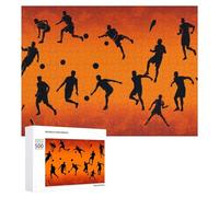 Puzzle Adulte avec Motif Dynamic Soccer Silhouettes in Motion, 500 PCS