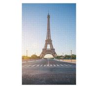 Puzzle Adulte avec Motif Eiffel Tower Sunrise, 1000 PCS | Cadeau de Noël pour amateur de puzzle avec activité pour une soirée calme à son propre rythme.