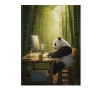 Puzzle Adulte avec Motif Panda Working in Bamboo Forest, 500 PCS