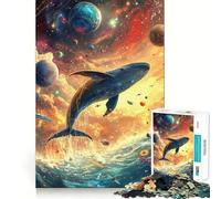 Puzzle Adulte Baleine dans l'espace 1000 pièces Jeu de réflexion Cadeau Découpe de Haute précision Activité relaxante à Faire en Groupe à l'intérieur (38x26cm)
