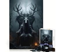 Puzzle Adulte Baphomet sur Son trône, 1000 pièces, Exercice Mental, détente, découpe précise, Cadeau de Noël (38x26cm)