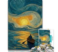 Puzzle Adulte Bateau sous Le Ciel Nocturne 1000 pièces, Staycation Kill Time, Chaque pièce est Unique - Jeu Familial Stimulant et Amusant 50x75cm