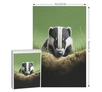 Puzzle Adulte Blaireau 1000 Pièces pour Enfants À Partir De 12 Ans Puzzles en Bois Casse-tête 78×53cm