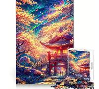 Puzzle Adulte Blossoms at The Temple Gat 1000 pièces Concentration, Aptitude, Évasion paisible, Assemblage, Cadeau attentionné (38x26cm)