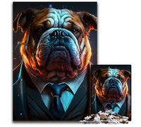 Puzzle Adulte Boss Bulldog 1000 pièces, idéal pour Les Amoureux, idéal pour Noël, Le Nouvel an ou la Saint-Valentin 26x38cm/10,23x14,96 Pouces