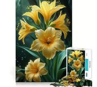 Puzzle Adulte Bouquet de Lys Jaunes 1000 Pièces Jeu de mémorisation mentale Découpe de Haute précision Activité Manuelle Calme Exercice Mental à Faire à la Maison (38x26cm)