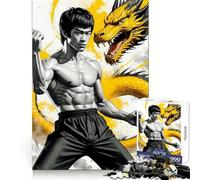 Puzzle Adulte Bruce Lee Dragon Art 1000 pièces Défi de réflexion Découpe précise et relaxante Cadeau attentionné (38x52cm)