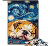Puzzle Adulte Bulldog Night Sky 1000 pièces, pour 14 Ans et Plus, décoration d'intérieur, Jeux de Famille, Cadeaux de Noël et d'anniversaire (50x75cm)