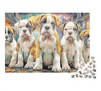 Puzzle Adulte Cadeau 1000 Pièces, Portée de Chiots, Groupe de Chiots Saint-Bernard, Premium Épais Robustes Haute Qualité, Défi Difficile Antistress 38x26cm