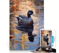 Puzzle Adulte Canard Noir américain 1000 pièces,Jeu Stimulant l'esprit,découpe Laser de qualité supérieure,activité relaxante en Groupe à l'intérieur (50x75cm)