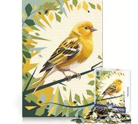 Puzzle Adulte Canari doré éclatant au Soleil 1000 pièces Stimule l'agilité cérébrale Facile à apprécier Assemblage sécurisé Idée Cadeau de Noël (38x52cm)