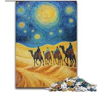 Puzzle Adulte Caravane du désert avec chameaux 1000 pièces, Jouet éducatif et Anti-Stress, idéal comme Cadeau pour Toute la Famille (26x38cm)