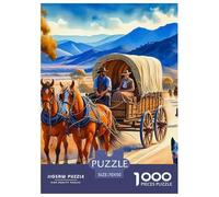 Puzzle Adulte CarragePuzzle 1000 Pièces Jeu Éducatif Puzzle Décoratif 1000 Pièces Western Puzzles Cadeaux pour Hommes Adultes Et Enfants À Partir De 14 Ans 70x50cm/1000pcs