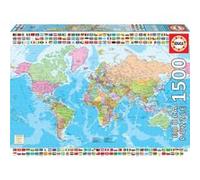 otto Puzzle Adulte : Carte du Monde - 1500 Pieces - educa Collection Pays - mappemonde - Planisphere