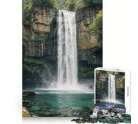 Puzzle Adulte Cascade dans Une forêt luxuriante 1000 pièces Stratégie, réflexion, Pleine Conscience, évasion, Assemblage précis, (38x52cm)