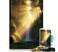 Puzzle Adulte Cascade en forêt 1000 pièces,Jeu de réflexion,Cadeau,découpe de Haute précision,activité relaxante à Faire en Groupe à l'intérieur (50x75cm)