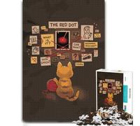 Puzzle Adulte Cat Investigates The Red Dot, 500 PCS