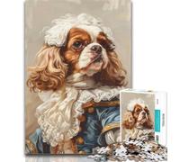 Puzzle Adulte Cavalier King Charles Spaniel 1000 pièces pour Adultes et Adolescents, avec Affiche et fiche de Questions Assorties (14 Ans) 26x38cm