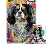 Puzzle Adulte Cavalier King Charles Spaniel 1000 pièces pour Adultes et Adolescents, Jeux éducatifs Classiques, Belle décoration 50x75cm