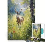 Puzzle Adulte Cerf de Virginie 1000 pièces Jeu de réflexion Cadeau Découpe de Haute précision Activité relaxante en Groupe à l'intérieur (38x26cm)
