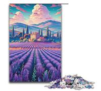 Puzzle Adulte Champs de Lavande en Provence France Puzzles 1000 Pièces Puzzle en Bois pour Enfants de 12 Ans et Plus Jeu Défiant 1000 PCS (38x26cm)