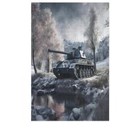 Puzzle Adulte Char d'assaut 1000 Pièces pour Enfants À Partir De 12 Ans Puzzles en Bois Casse-tête 78×53cm