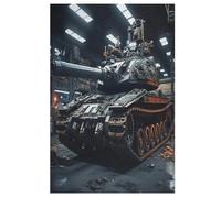 Puzzle Adulte Char d'assaut 1000 Pièces pour Enfants À Partir De 12 Ans Puzzles en Bois Casse-tête 78×53cm