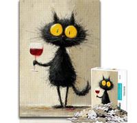 Puzzle Adulte Chat 1000 pièces pour Adultes et Adolescents pour Passer Un Bon Moment à la Maison et renforcer l'amour Entre Couples (50x75cm)